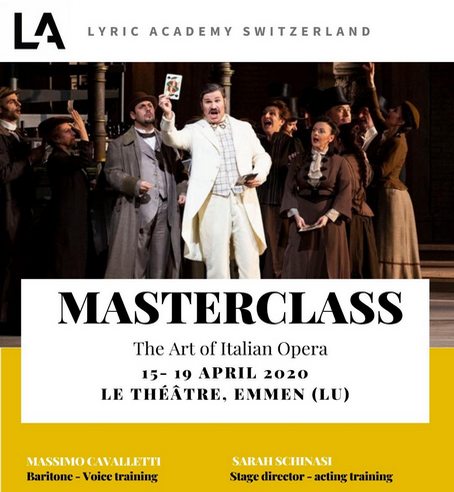 Lucerne Master Class Announcement April 2020 Massimo Cavalletti Baritone